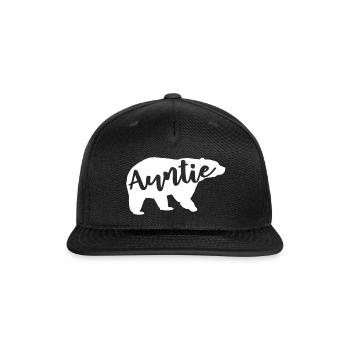 Aneisha Aunt Life Auntie Bear Camping Camper Campf - Snapback Baseball Cap - black - Front