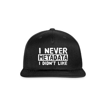 Metadata Scientist Analyst Machine Learning Funny - Snapback Baseball Cap - black - Front