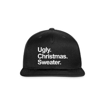 Ugly Christmas Sweater - Snapback Baseball Cap - black - Front