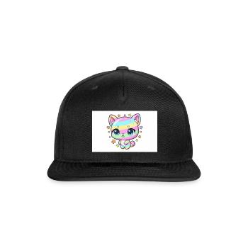 Pastel Rainbow Kitten - Snapback Baseball Cap - black - Front