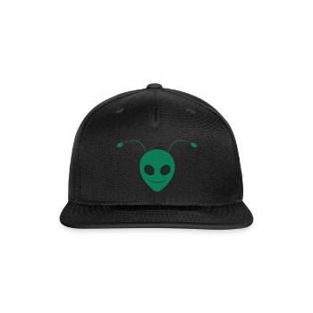 Alien Ant Face Design Green - Snapback Baseball Cap - black - Front