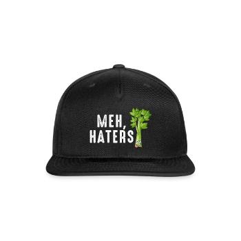 Meh Hater's Celery Sass - Snapback Baseball Cap - black - Front