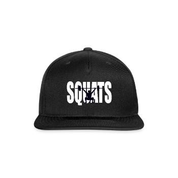 Squats gym logo - Snapback Baseball Cap - black - Front