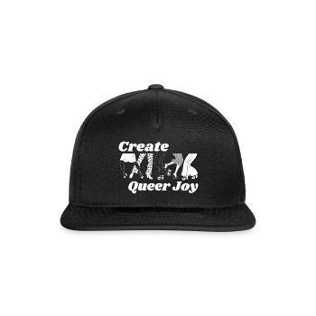 Create Queer Joy Vintage Dancing Queer Pride Month - Snapback Baseball Cap - black - Front