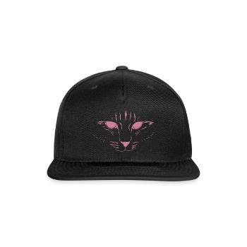 Cat Face - Snapback Baseball Cap - black - Front