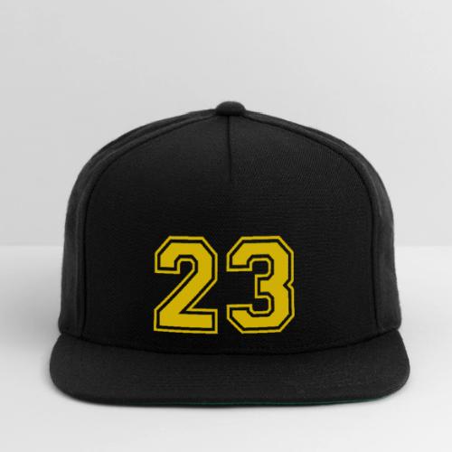 Number 23 in a classic athletic collegiate font - Snapback Baseball Cap