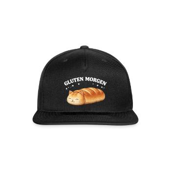 Gluten Morgen Cat Loaf - Snapback Baseball Cap - black - Front