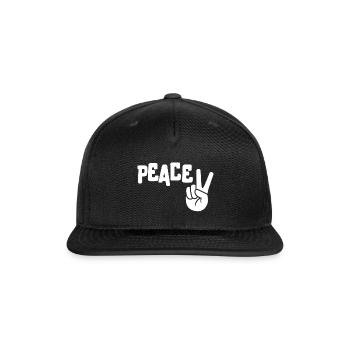 Peace Sign Bold Typography - Snapback Baseball Cap - black - Front