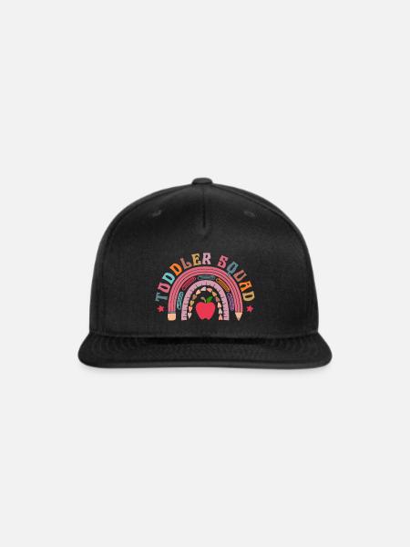 Rainbow Apple Hearts Arc - Snapback Baseball Cap - black