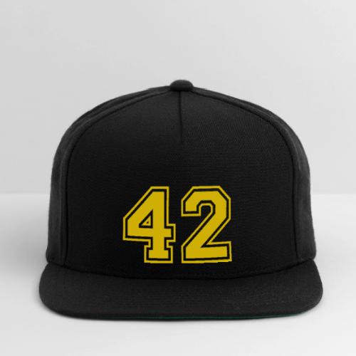Number 42 in a classic athletic collegiate font - Snapback Baseball Cap