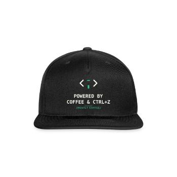 Coffee Fueled Coding and CTRL Z - Snapback Baseball Cap - black - Front