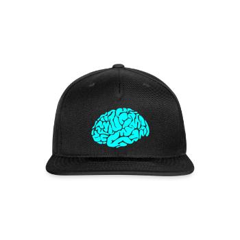 Neon Brain Silhouette - Snapback Baseball Cap - black - Front