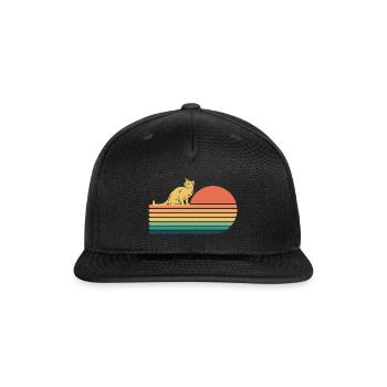 Russian Blue Cat Retro Vintage - Snapback Baseball Cap - black - Front
