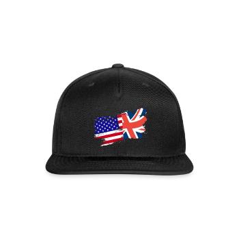 usa uk flag - Snapback Baseball Cap - black - Front