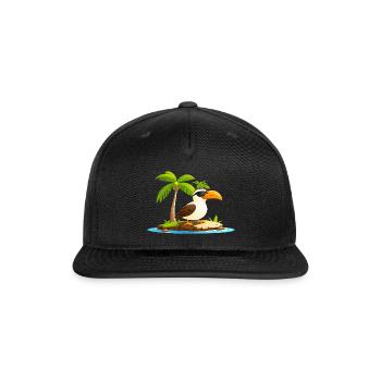 Cool Bird on a Tiny Island - Snapback Baseball Cap - black - Front