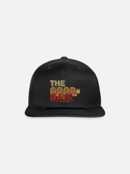 The Good Days Retro Stacked Letters - Snapback Baseball Cap - black