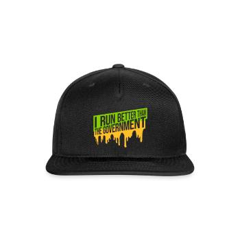 run better than government - Snapback Baseball Cap - black - Front