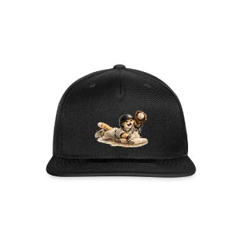 Slugger Cat Dive - Snapback Baseball Cap - black - Front