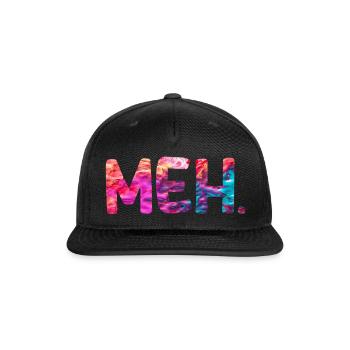 meh funny - Snapback Baseball Cap - black - Front