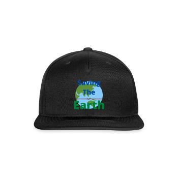 Saving The Earth writing - Snapback Baseball Cap - black - Front