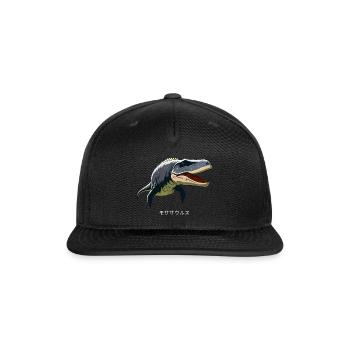 モササウルス Mosasaurus Dinosaur Kids Prehistoric - Snapback Baseball Cap - black - Front