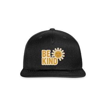 Be Kind Sun Emblem - Snapback Baseball Cap - black - Front