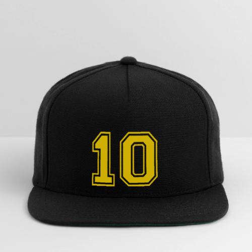 Number 10 in a classic athletic collegiate font - Snapback Baseball Cap