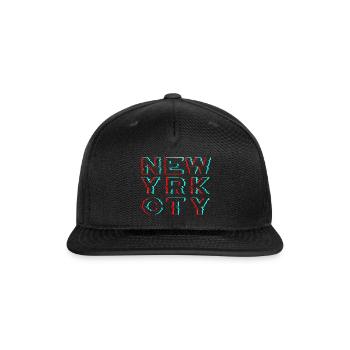 new yrk cty glitch writting - Snapback Baseball Cap - black - Front