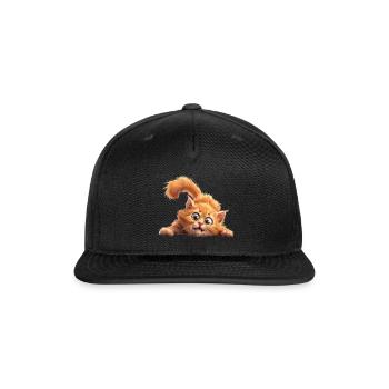 Funny Cat - Snapback Baseball Cap - black - Front