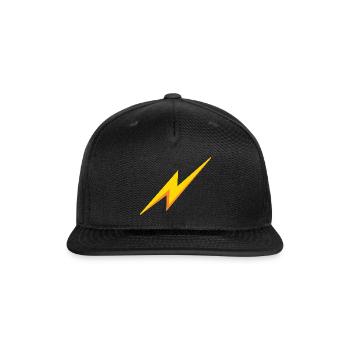 Flash Design - Bolt of Energy - Snapback Baseball Cap - black - Front
