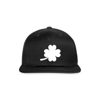 Lucky Shamrock Silhouette - Snapback Baseball Cap - black - Front
