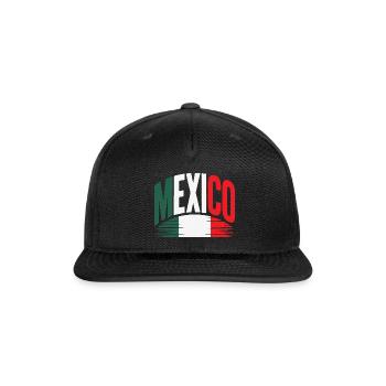 Mexico Flag  - Snapback Baseball Cap - black - Front