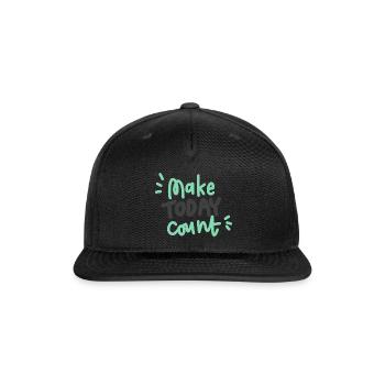 Make today count hipster - Snapback Baseball Cap - black - Front