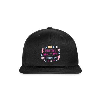 Queen are born in January - Snapback Baseball Cap - black - Front