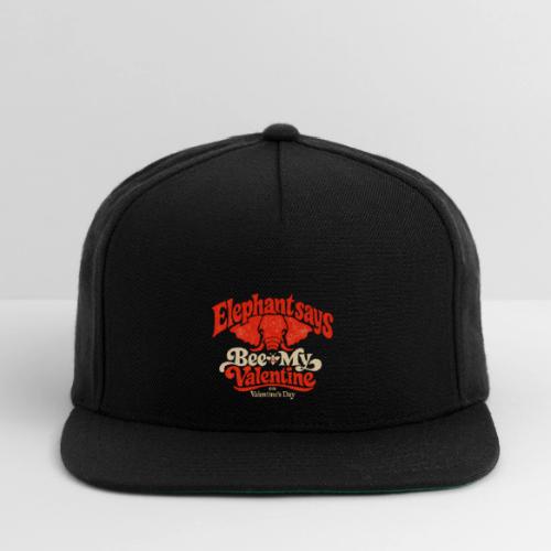 Retro Elephant Bee My Valentine Cute Couple - Snapback Baseball Cap