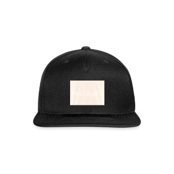 Minimalist Hello Text Design - Snapback Baseball Cap - black - Front