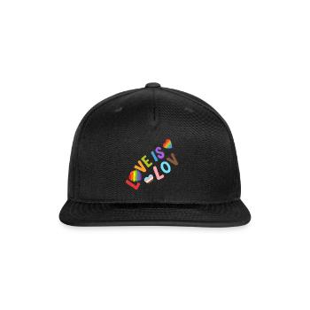 PRIDE love is love - Snapback Baseball Cap - black - Front