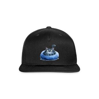 Funny Cat - Snapback Baseball Cap - black - Front