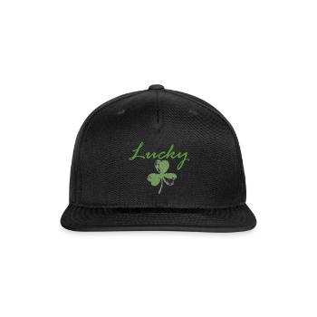 Lucky Shamrock - Snapback Baseball Cap - black - Front