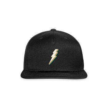 Lightning Bolt - Snapback Baseball Cap - black - Front