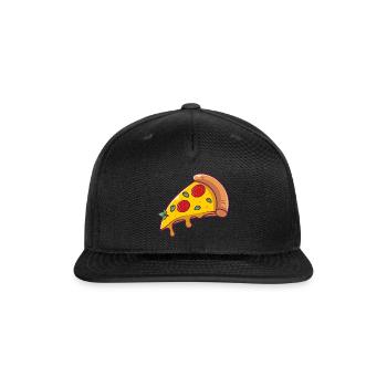 Flying Slice Of Pizza - Snapback Baseball Cap - black - Front