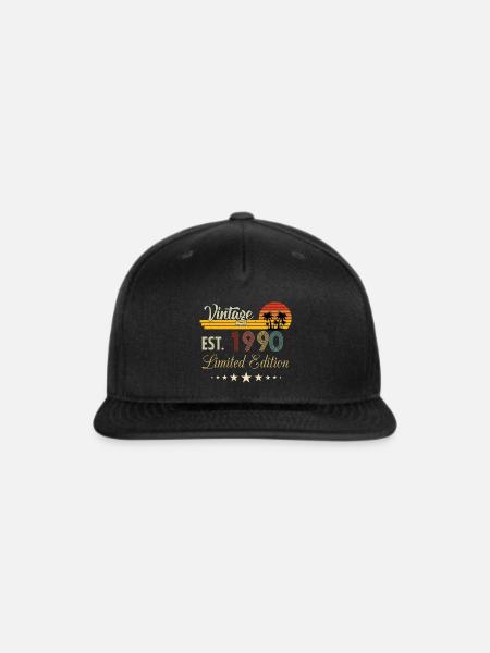 Vintage Est 1990 Limited Edition Birthday - Snapback Baseball Cap - black