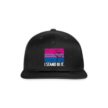I Stand Bi It Bisexual Funny Bi Pride - Snapback Baseball Cap - black - Front