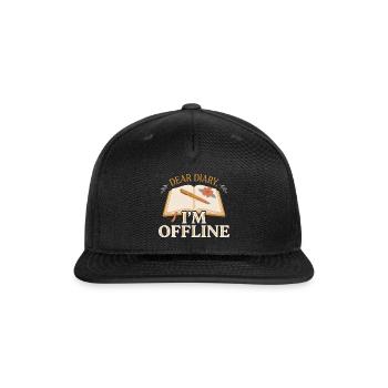 Dear Diary I'm Offline T Shirt, Journaling Shirt,  - Snapback Baseball Cap - black - Front