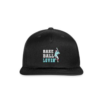 Baseball Lover Retro Batting Graphic - Snapback Baseball Cap - black - Front
