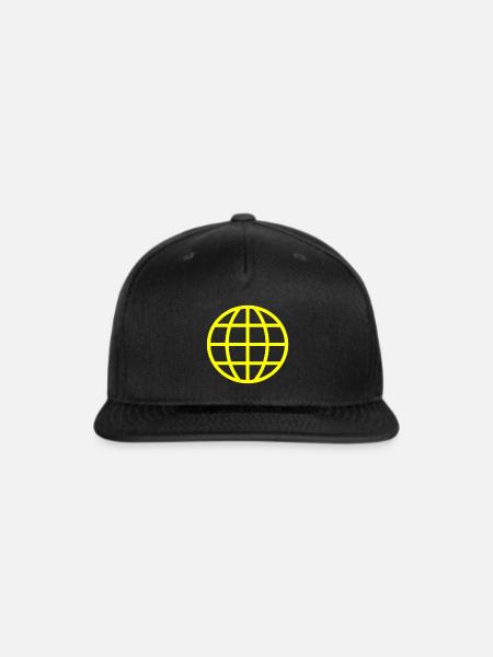 Globe planet - Snapback Baseball Cap - black