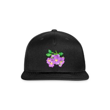 Flowers Bunch Watercolor Violet - Snapback Baseball Cap - black - Front