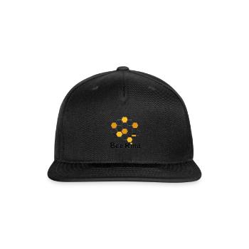 Bee Kind Hex Pattern - Snapback Baseball Cap - black - Front