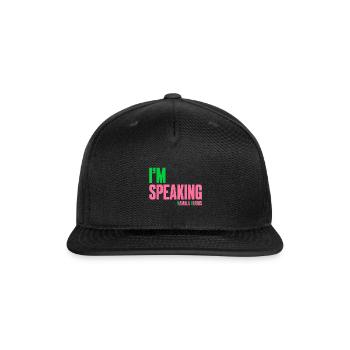 I'm speaking aka - Snapback Baseball Cap - black - Front
