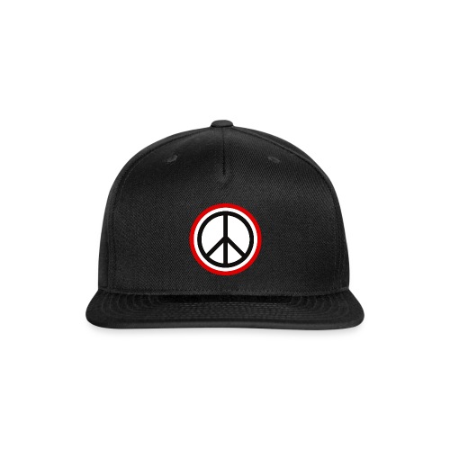 Peace Sign | Black White and Red - Snapback Baseball Cap